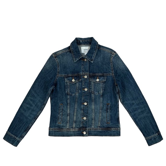 Old Navy Women’s Blue Stretch Classic Denim Trucker Jacket Size Small - Picture 1 of 4